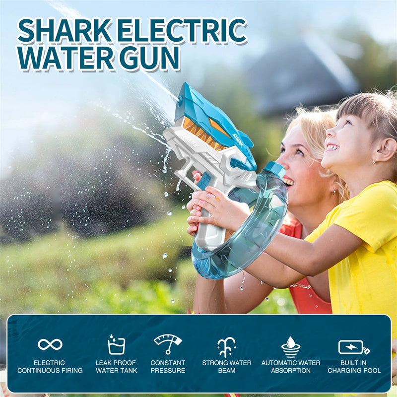 New Shark Electric Water Gun Toys Fully Automatic Continuous Fire Water Gun Large Capacity